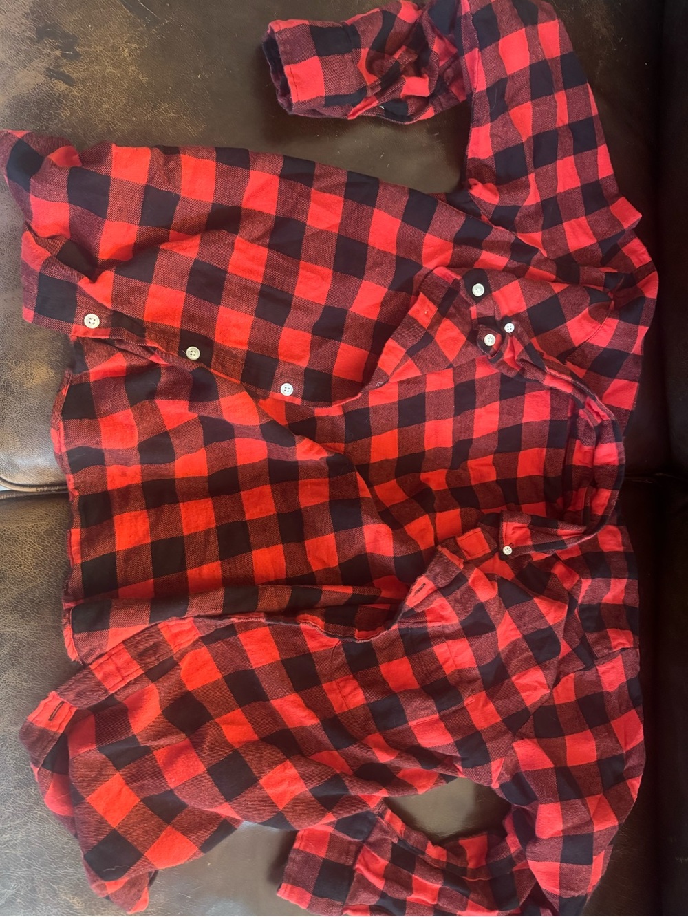 Club Room Red and Black Buffalo Plaid Button-Down Shirt